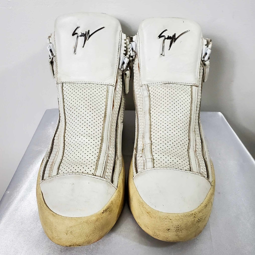 Vintage Giuseppe Zanotti white Croc embossed leather sneakers - Picture 6 of 14